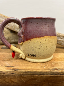 Dangle Heart Mug - Plum