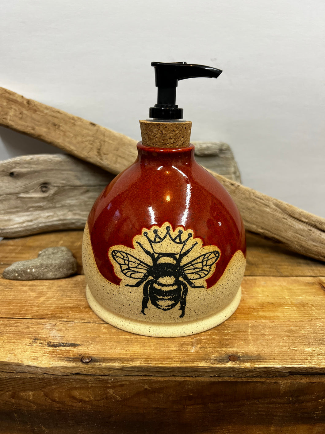 Queen Bee Soap Dispenser - Red Rust